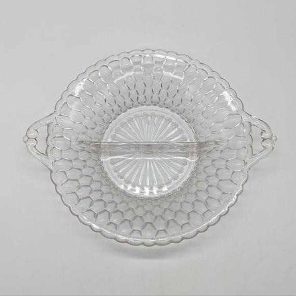 Vintage clear glass separated relish dish - Picture 1 of 6
